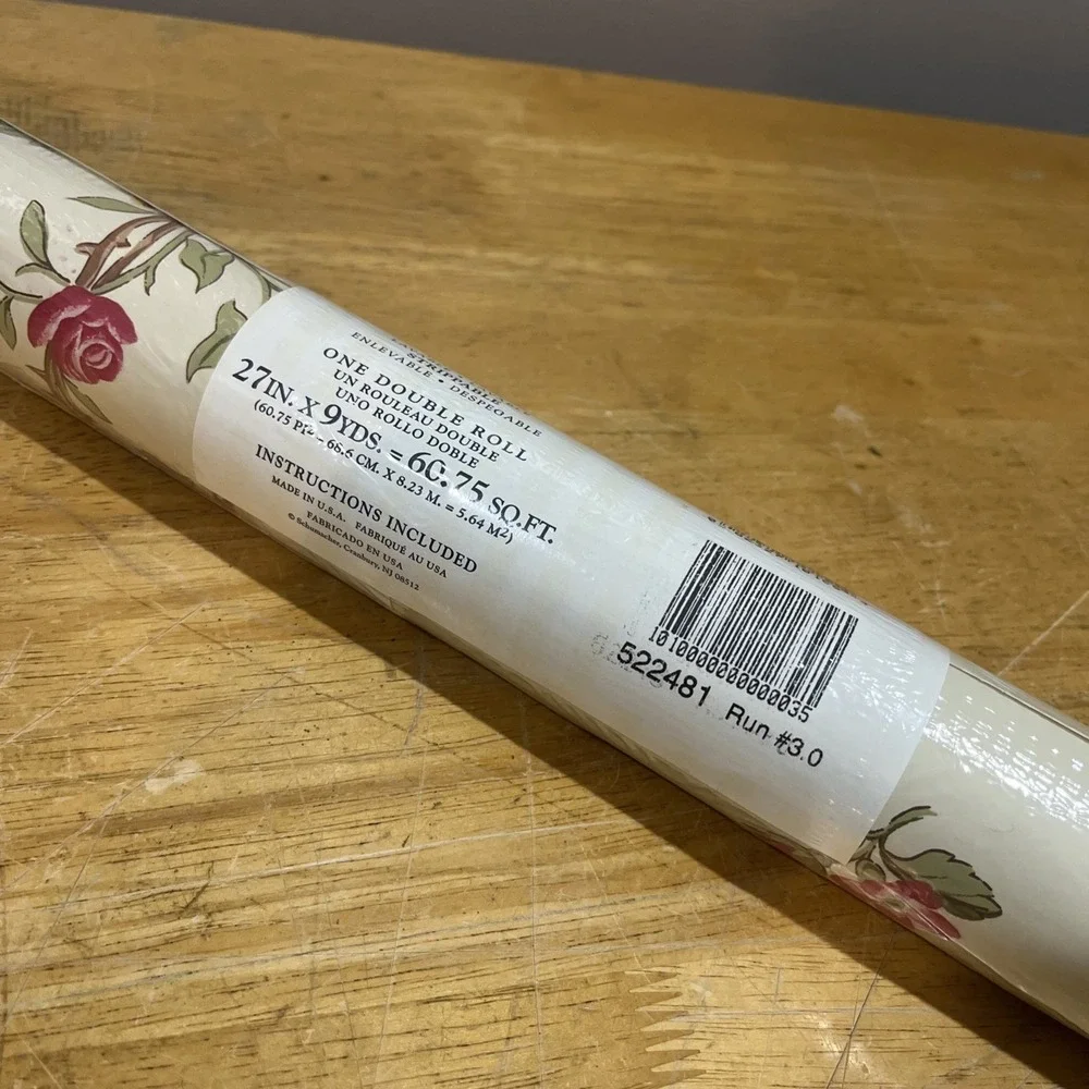 Vtg Schumacher Wallpaper Wallcovering Peony Cottage Floral 9 Yards NOS‎ Garden